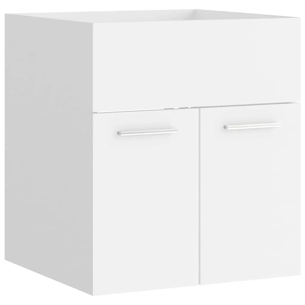 Bathroom Set Engineered Wood Sink Cabinet Basin Mirror White