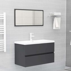 Bathroom Storage Vanity Unit with Ceramic Basin