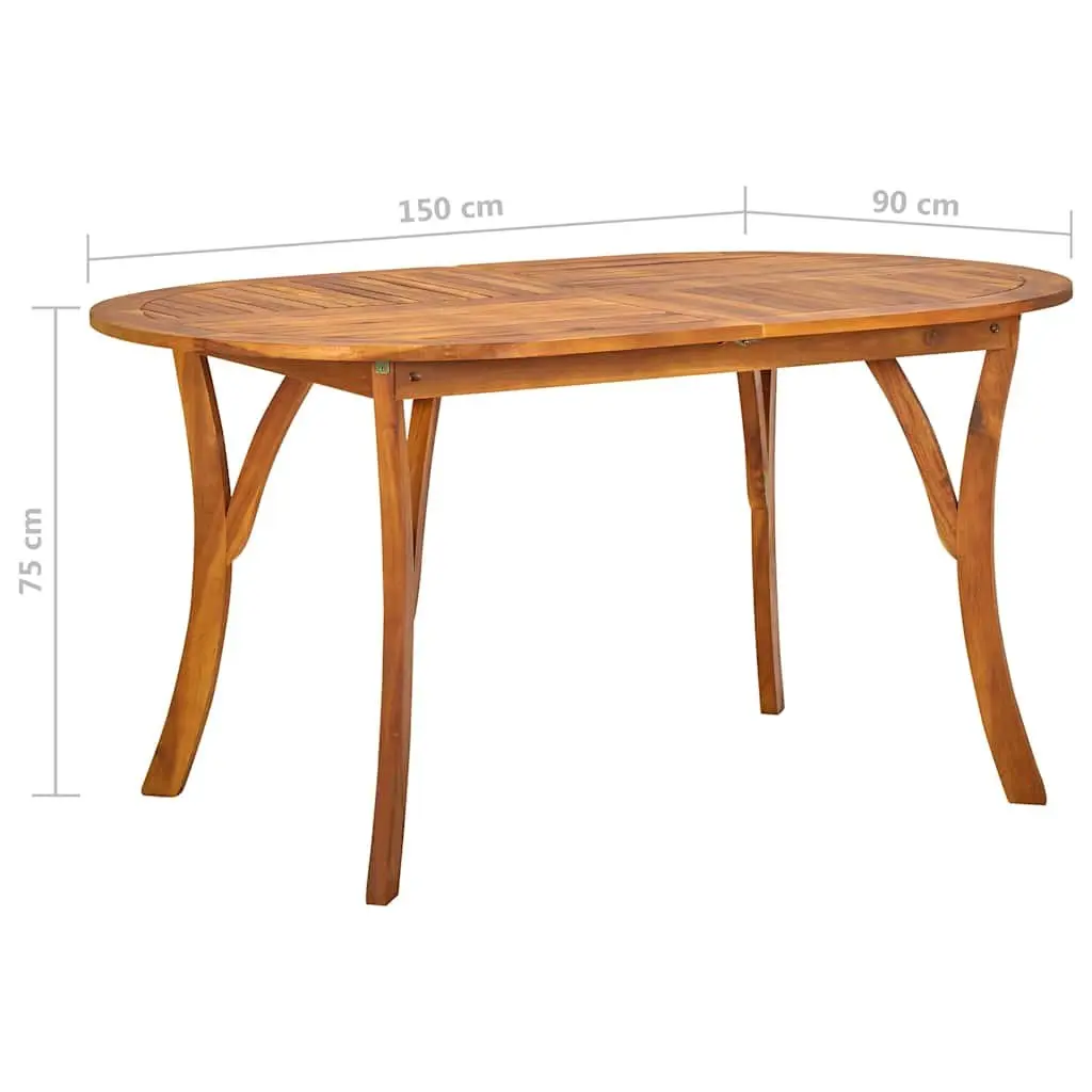 Garden Dining Set 5 Piece Solid Acacia Wood Outdoor Table Beige Steel Frame Chairs Weather Resistant PE Rattan Cushioned