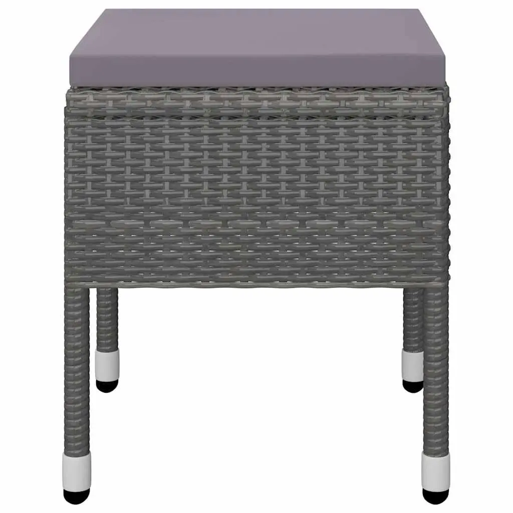 Garden Dining Set Solid Acacia Wood Table Steel Frame PE Rattan Chairs 5 Piece Grey