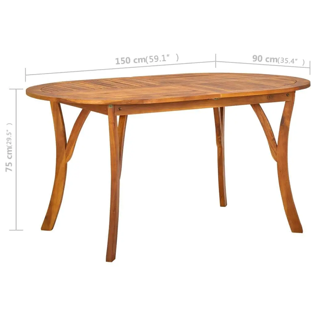 Black Acacia Wood Table and Rattan Chairs 5 Piece Outdoor Dining Set