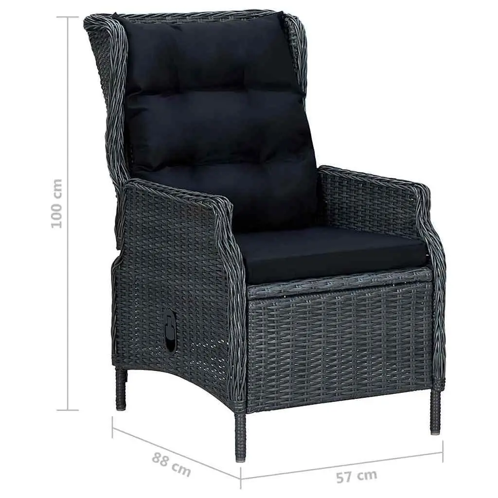 Garden Dining Set 5 Piece Outdoor Table Chair Rattan Grey Patio Furniture