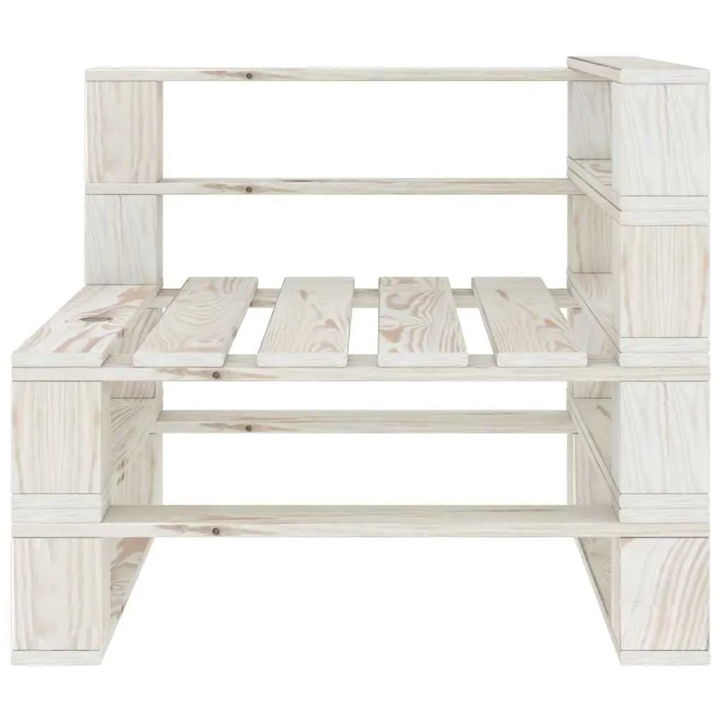 Garden Pallet Lounge Set 6 Piece Wooden Outdoor Furniture White Patio Sofa