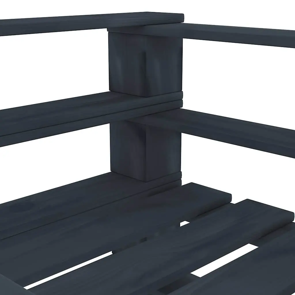 5 Piece Garden Pallet Lounge Set Pinewood Outdoor Furniture Grey