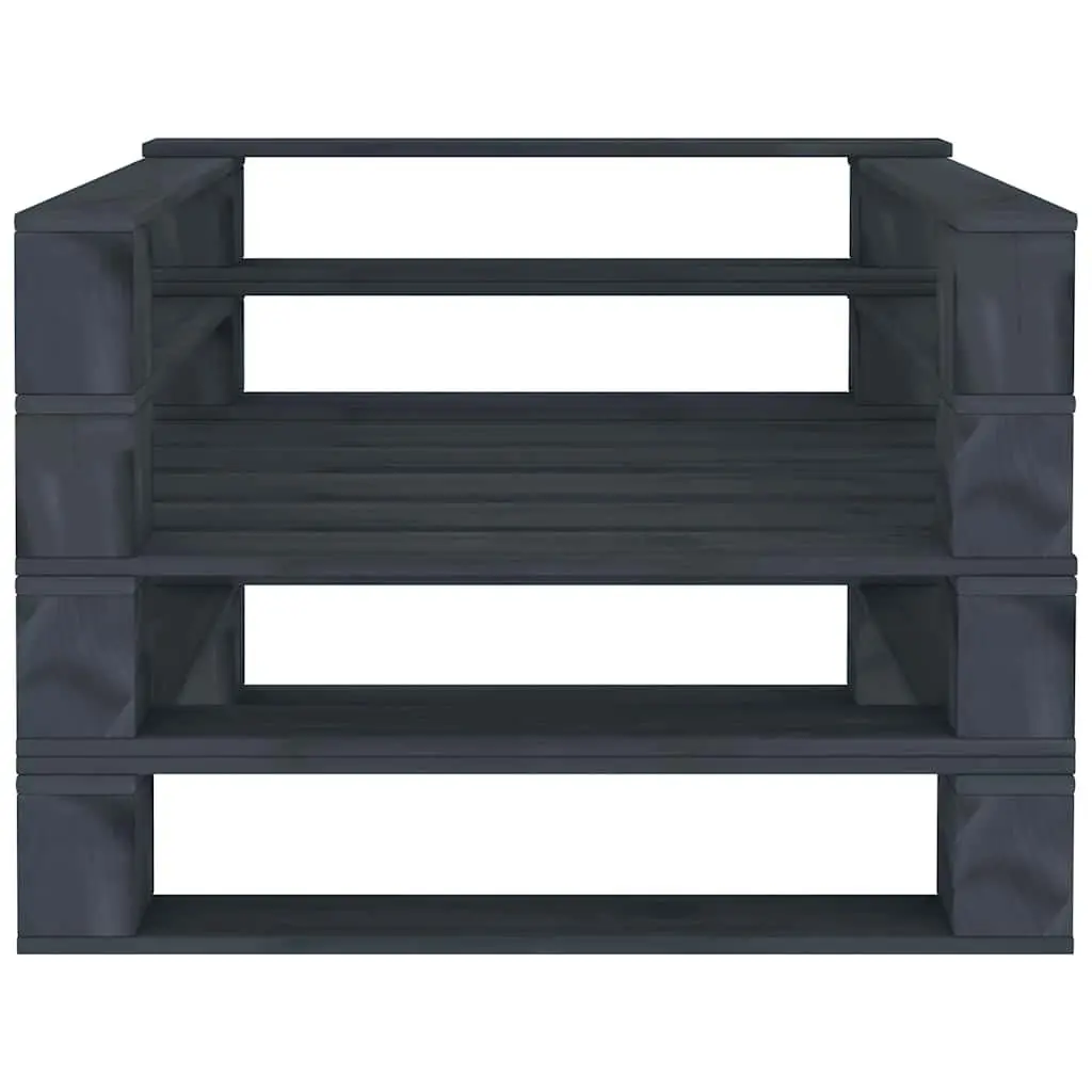 5 Piece Garden Pallet Lounge Set Pinewood Outdoor Furniture Grey