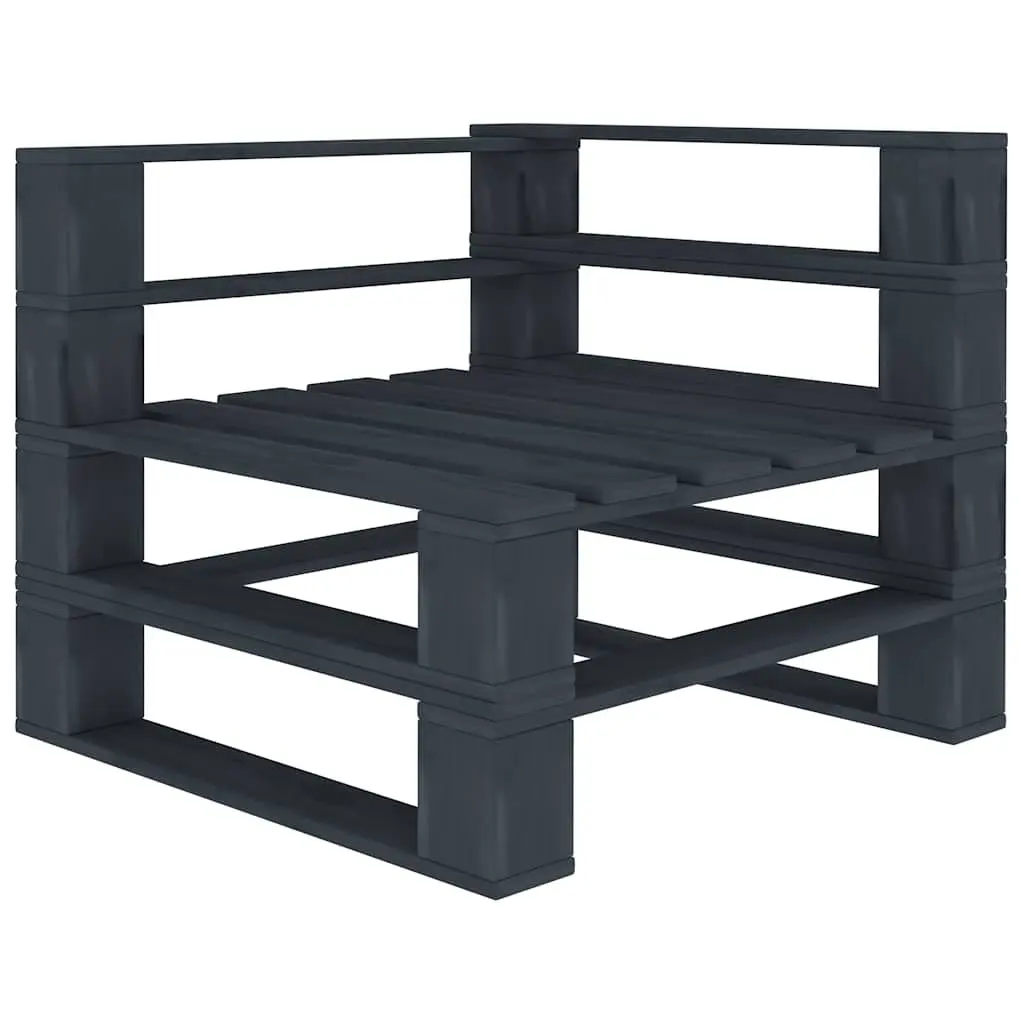 5 Piece Garden Pallet Lounge Set Pinewood Outdoor Furniture Grey