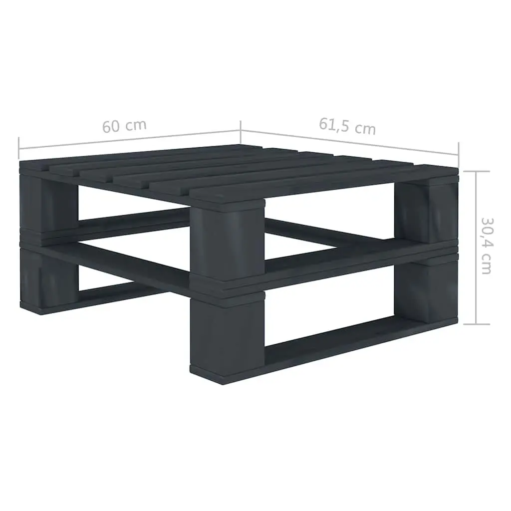 5 Piece Garden Pallet Lounge Set Pinewood Outdoor Furniture Grey