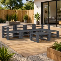 Practical 6 Piece Grey Lounge Set for Any Outdoor Space
