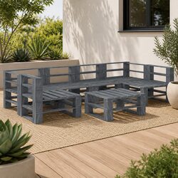 7 Piece Pallet Lounge Set for Your Home's Outdoors