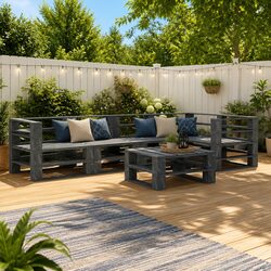 Ideal for Relaxing: 6-Piece Grey Lounge Set