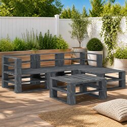 Versatile 5-Piece Pallet Lounge Set for Outdoor Use