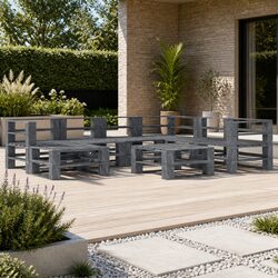 8 Piece Pallet Lounge Set for Patios and Gardens