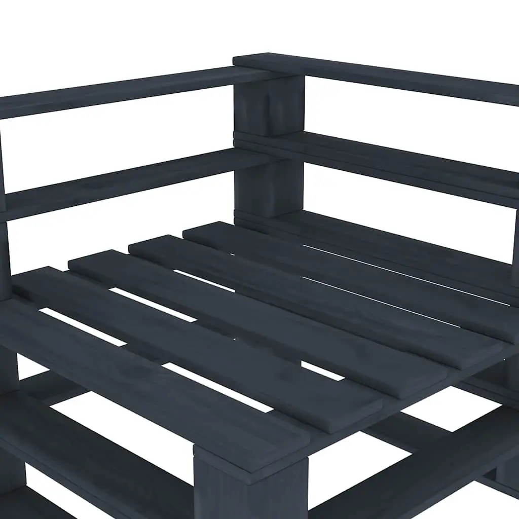 Garden Pallet Sofa Wood 4-Seater Grey Outdoor Patio Lounge Couch