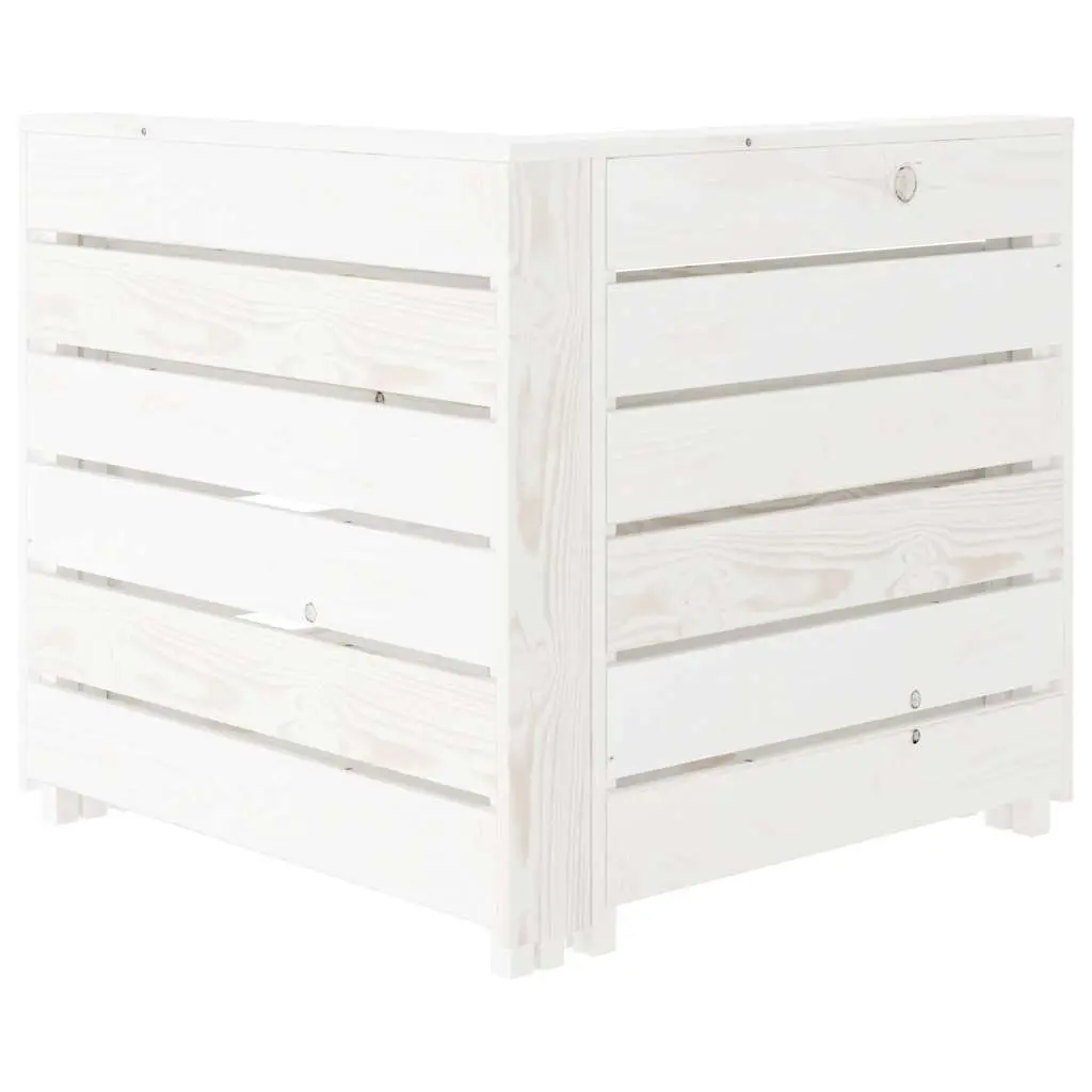 Garden Pallet Sofa 4-Seater Wooden Outdoor Lounge Couch Patio Furniture White