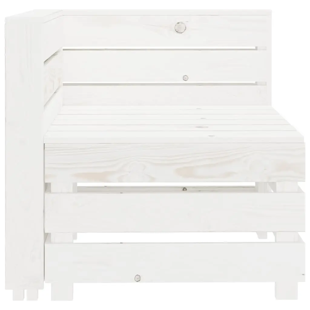 Wooden Pallet Sofa 3-Seater Pinewood White Outdoor Garden Patio Couch