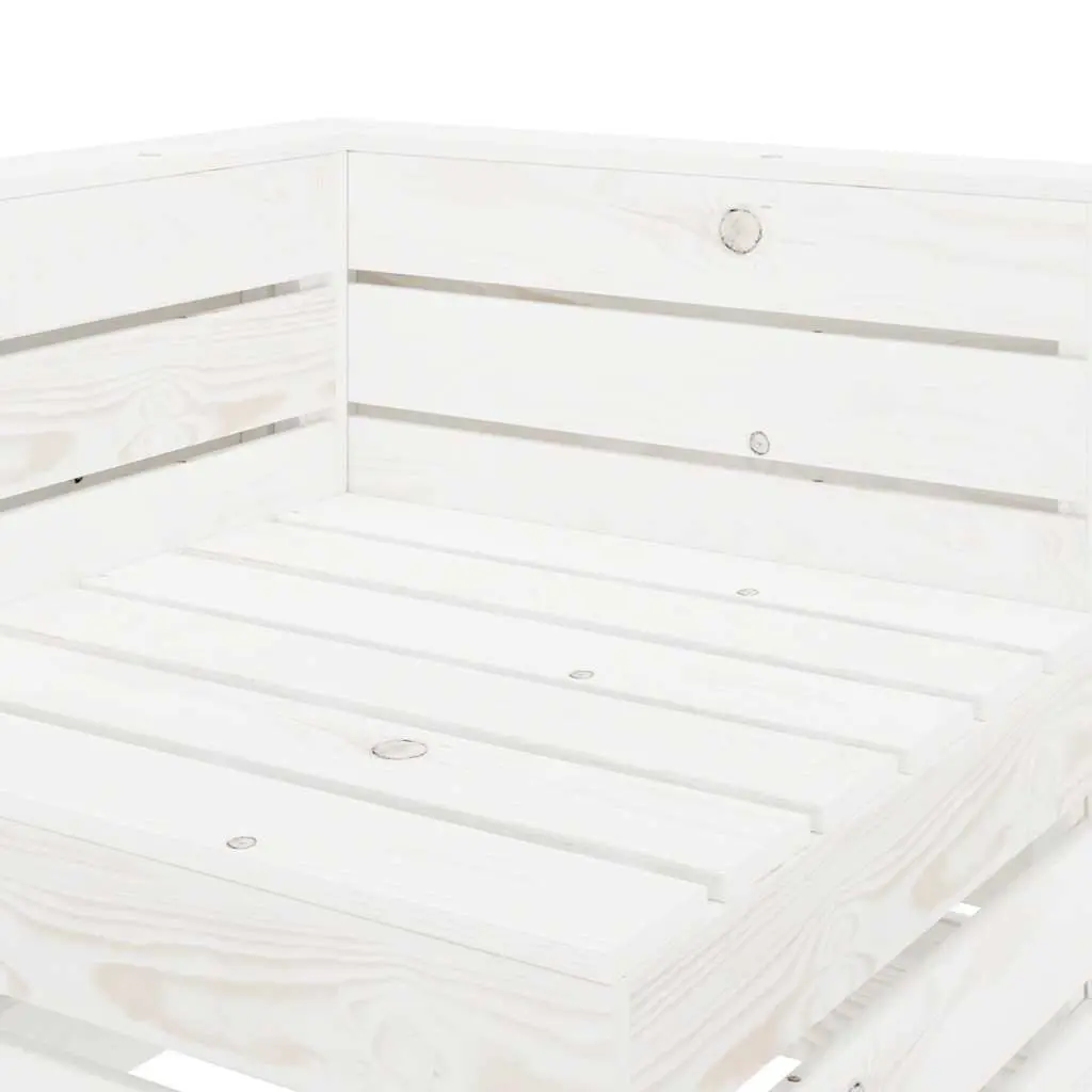 Wooden Pallet Sofa 3-Seater Pinewood White Outdoor Garden Patio Couch