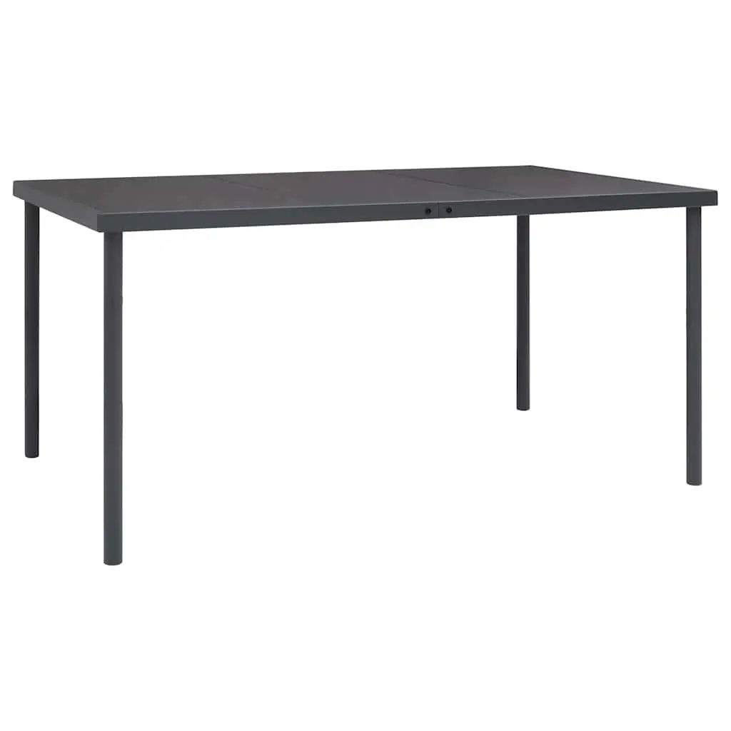 Outdoor Dining Set 7 Piece Steel Frame Chairs Table Patio Furniture Anthracite