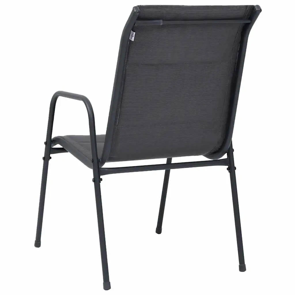 Outdoor Dining Set 7 Piece Steel Frame Chairs Table Patio Furniture Anthracite