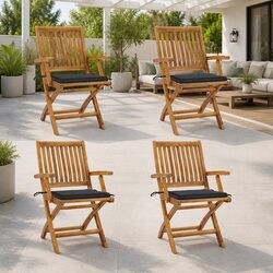 Outdoor Folding Chair Set with Cushions - Perfect for Gardens
