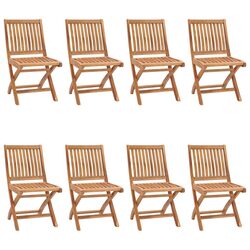 Folding Teak Garden Chairs - 8 Chair Set for All Spaces