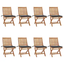 Practical 8-Piece Teak Folding Garden Chair Set