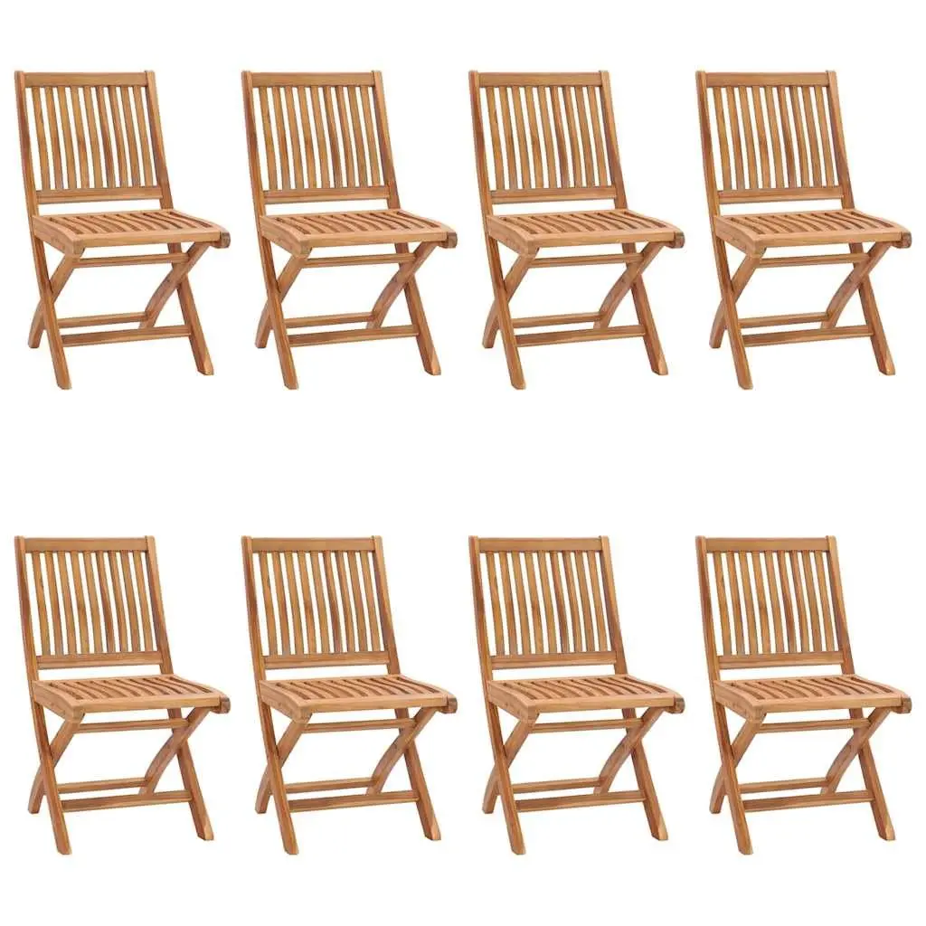 Folding Garden Chairs Teak Wood 8 Piece Outdoor Seating Anthracite