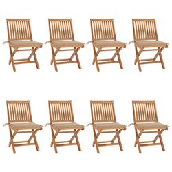 Versatile 8-Piece Folding Teak Wood Chair Set for Outdoor Use