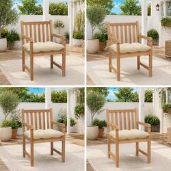 Functional 4-Piece Set of Teak Chairs for Outdoors