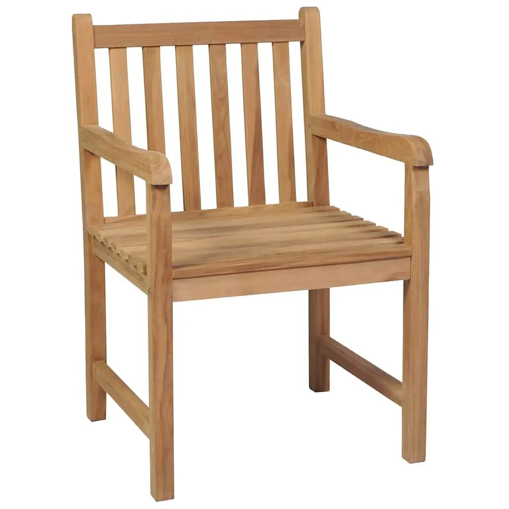Outdoor Dining Chairs Teak Hardwood 8 Piece Set with Grey Cushions