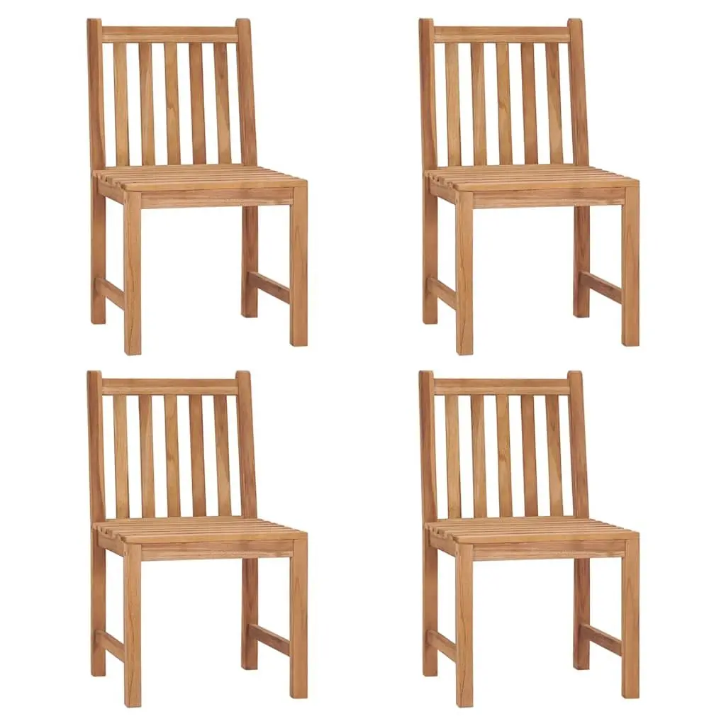 Garden Chairs Set Teak Wood Cushions Grey 4 Piece Outdoor Patio Seating