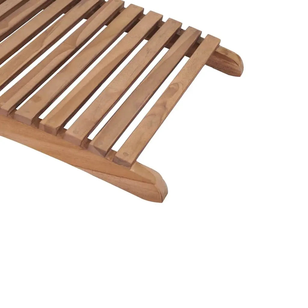 Folding Sun Lounger Solid Teak Wood Adjustable Brown