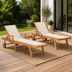 2-Piece Sun Lounger Set with Side Table