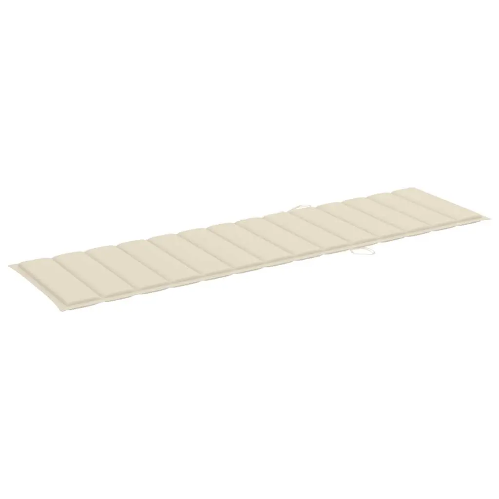 Sun Lounger Set Teak Wood 2 pcs Adjustable Backrest Cream Outdoor Garden