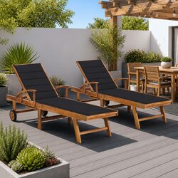 Comfortable Teak Wood Sun Loungers – Perfect for Your Patio