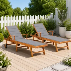 Outdoor Teak Sun Lounger Set: Comfort Meets Functionality