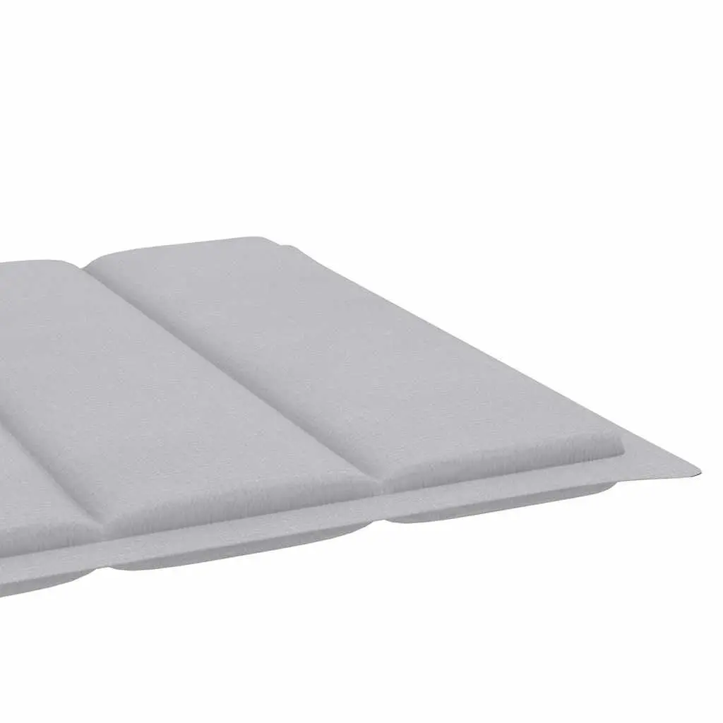 Sun Lounger Outdoor Daybed 2 pcs Teak Wood Adjustable Backrest Grey Cushion