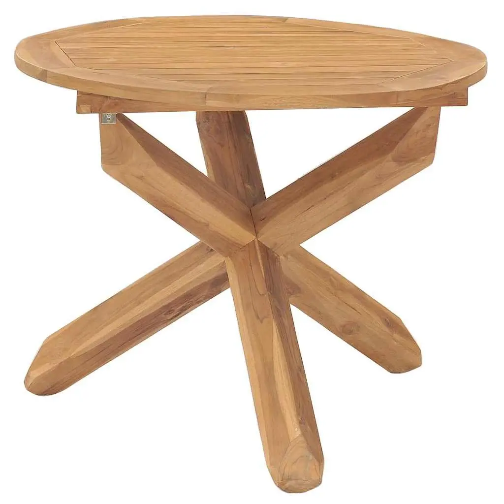 Garden Dining Set Outdoor Furniture Solid Teak Wood Brown Stackable Chairs 5 Piece