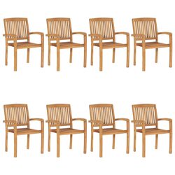 Practical 8-Piece Stacking Garden Chair Set