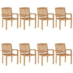 Practical 8-Piece Stacking Garden Chair Set