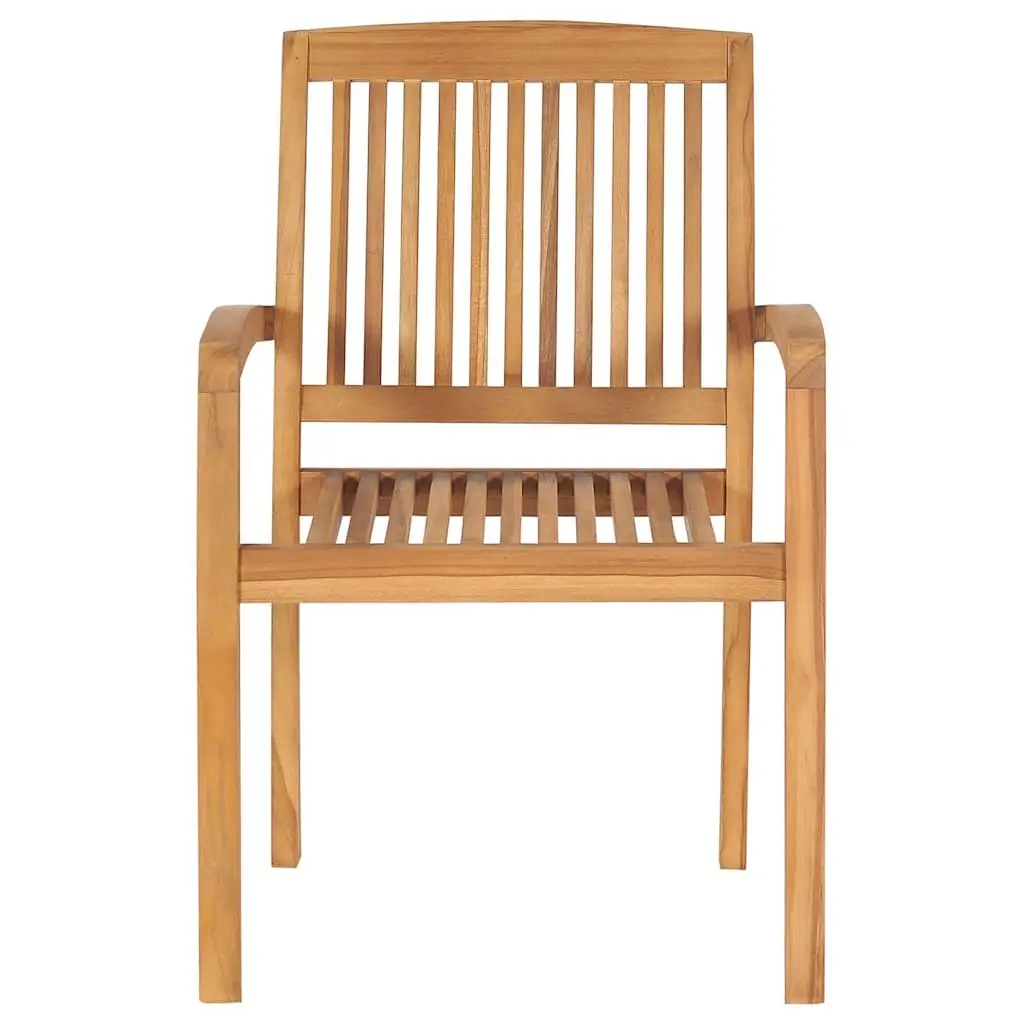 Outdoor Stacking Garden Chairs Teak Hardwood Brown 8 Piece Dining Set