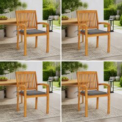Versatile Outdoor Stacking Chairs Set with Cushions