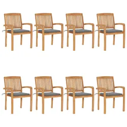 Functional 8-Piece Stacking Garden Chair Set with Cushions