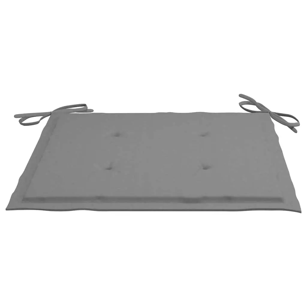 Teak Wood Outdoor Stacking Garden Chairs 8 Pieces with Grey Cushions
