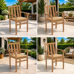 Functional 4-Piece Stackable Garden Chairs in Teak