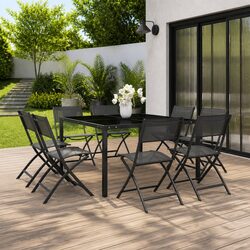 Practical 9 Piece Grey Outdoor Dining Set for Your Patio