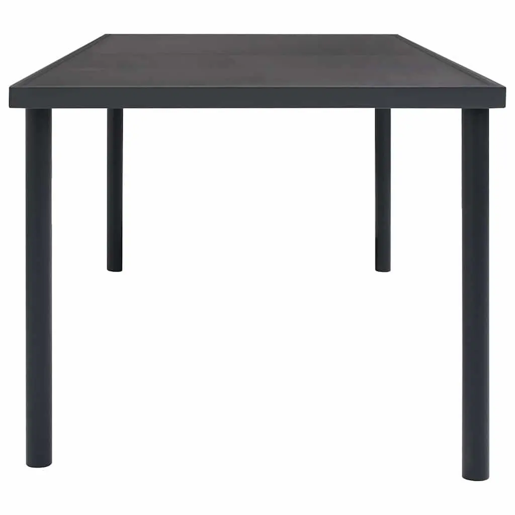 Outdoor Dining Set 9 Piece Steel Frame Stackable Chairs Garden Furniture Black