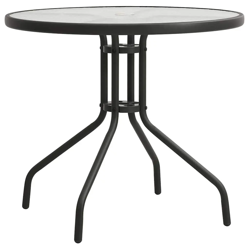 5 Piece Outdoor Dining Set Steel Frame Stackable Chairs Garden Furniture
