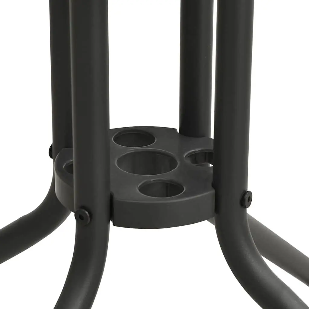 5 Piece Outdoor Dining Set Steel Frame Stackable Chairs Garden Furniture