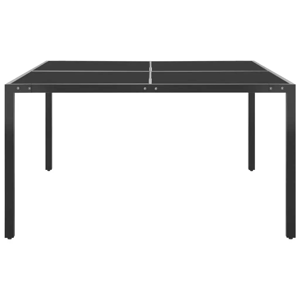 9 Piece Outdoor Dining Set Black Steel Frame Table and Stackable Chairs Textilene