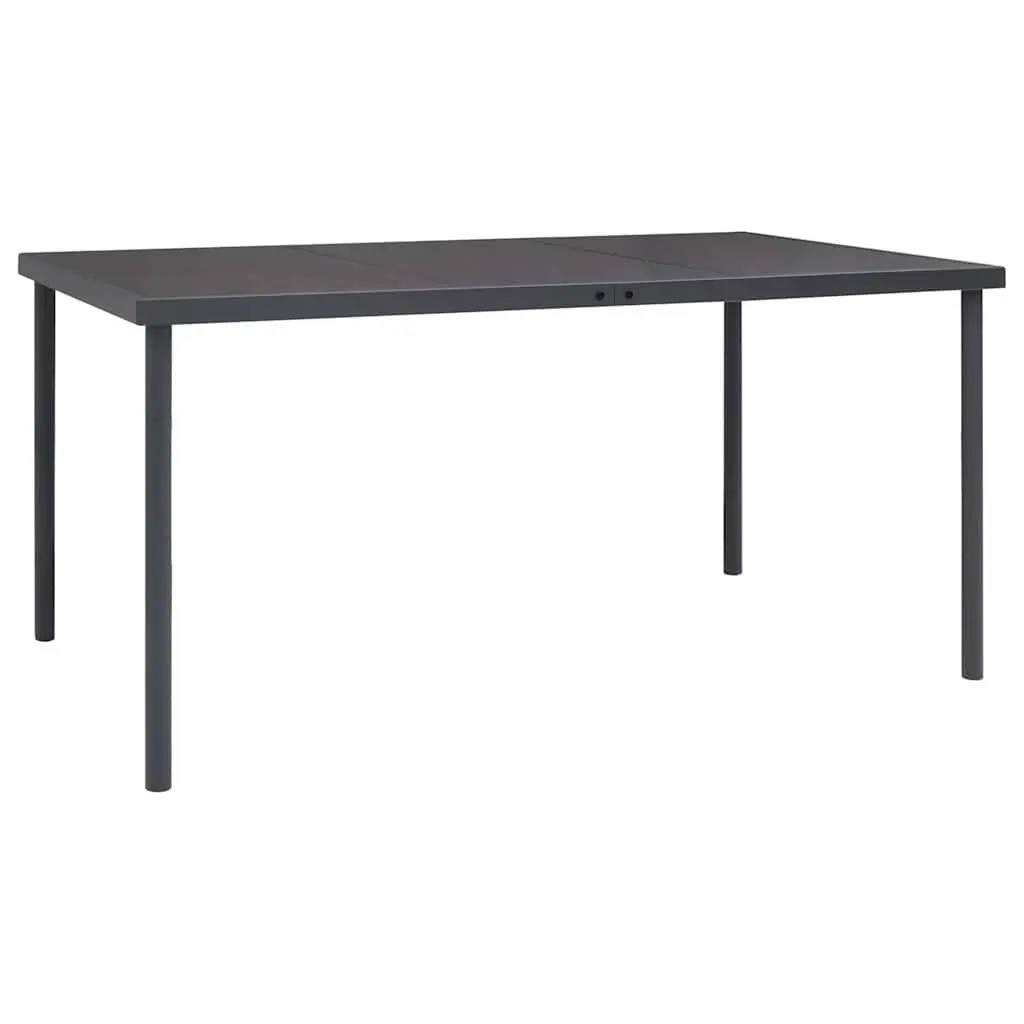 7 Piece Outdoor Dining Set Steel Frame Anthracite Textilene Fabric Chairs